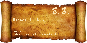 Brebu Britta névjegykártya